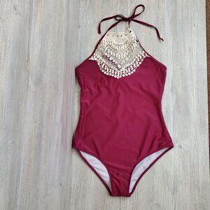 Cupshe Broken Wine halter swimsuit